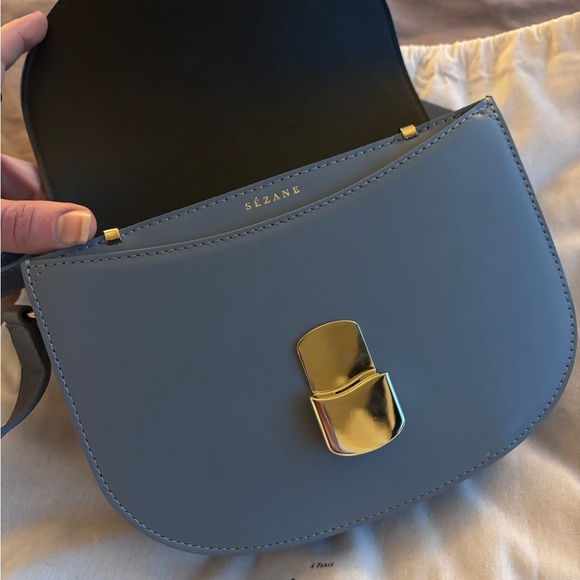 SOLD NWT Sézane Claude Bag in Smooth Vintage Blue - Picture 11 of 12